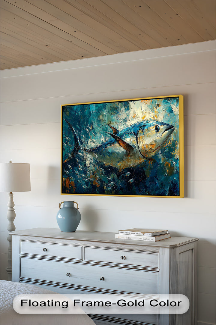 Bluefin Tuna in Ocean Current – Animal Oil Painting