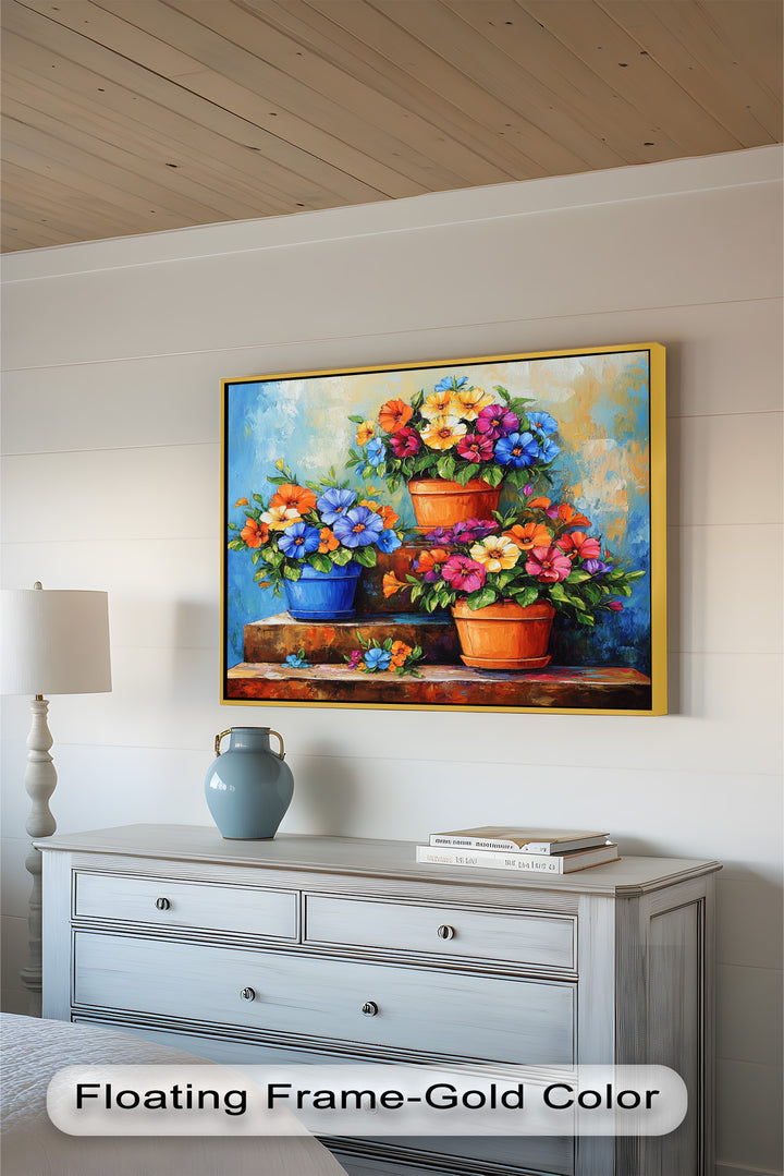 Flower Pots Wall Decor – Botanical Oil Paintings