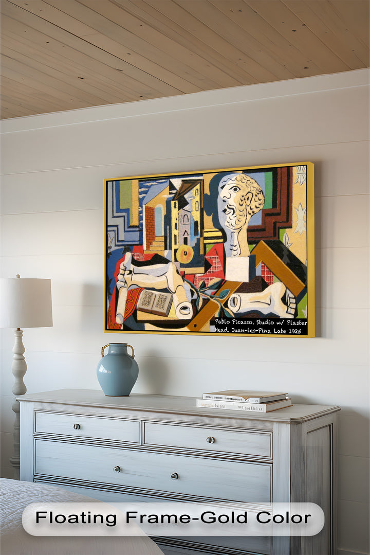Studio with Plaster Head by Picasso – Cubist Oil Painting