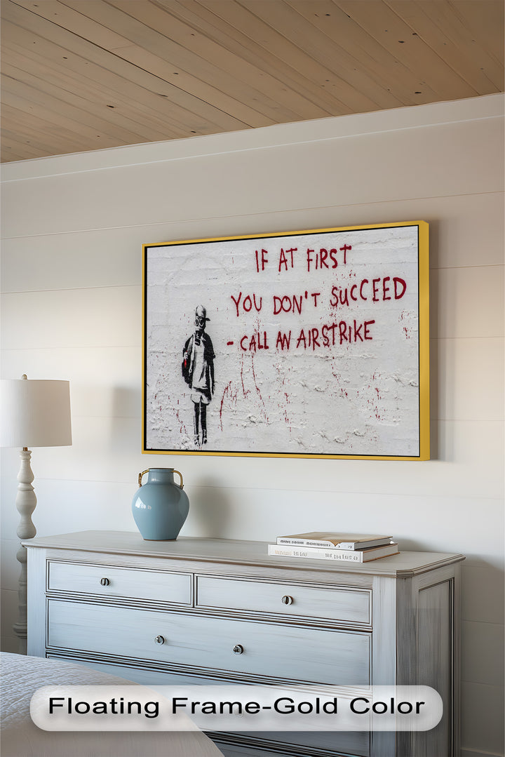 Call an Airstrike – Provocative Banksy Oil Painting
