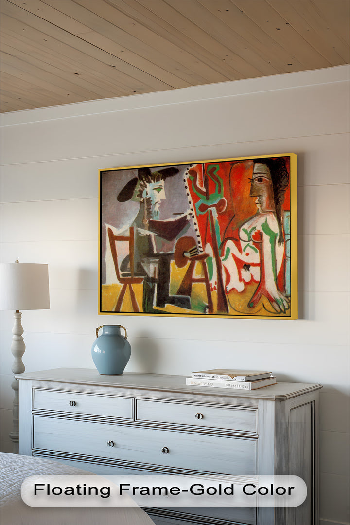 Der Maler und die Muse – Atelierszene Picasso Ölgemälde