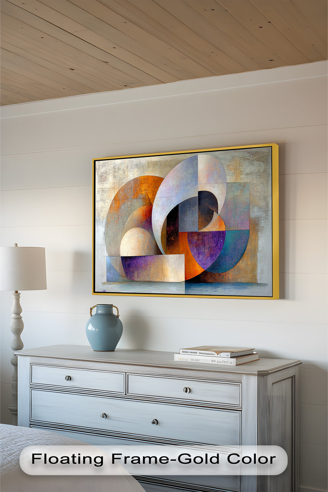 Farbige geometrische Kunst – Abstrakte moderne Ölmalerei