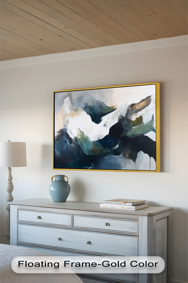 Eclipsed Range – Bold Mountain Shadows Abstract Oil Painting
