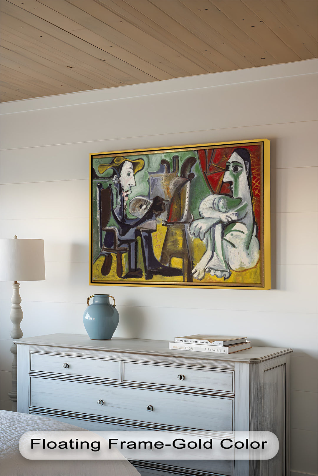 Der Maler und seine Muse – Ausdrucksstarke Atelierszene Picasso Ölgemälde