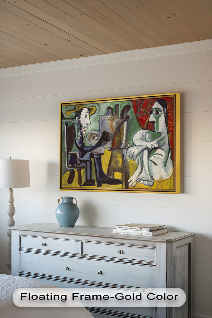 Der Maler und seine Muse – Ausdrucksstarke Atelierszene Picasso Ölgemälde