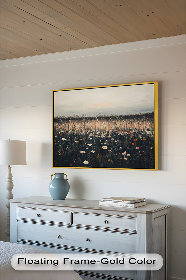 Wildflower Horizon – Framed Oil Painting