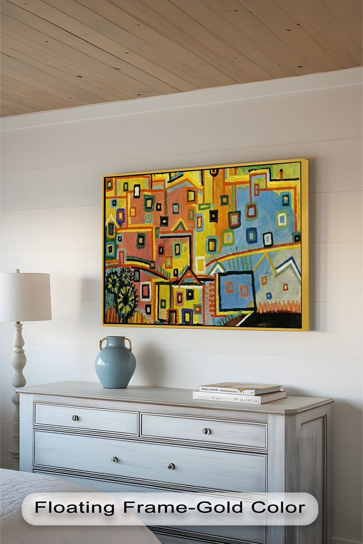 Schloss und Sonne von Paul Klee – Geometrisch-abstraktes Ölgemälde