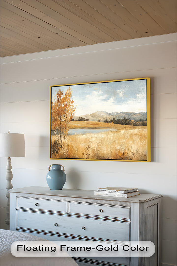Wheat Fields Autumn Landscape – Golden Serenity Oil Painting
