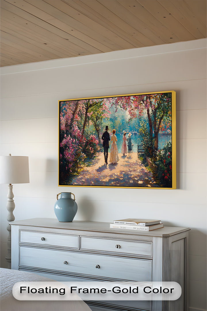 Springtime Promenade – Romantic Garden Path Impressionist Oil Painting