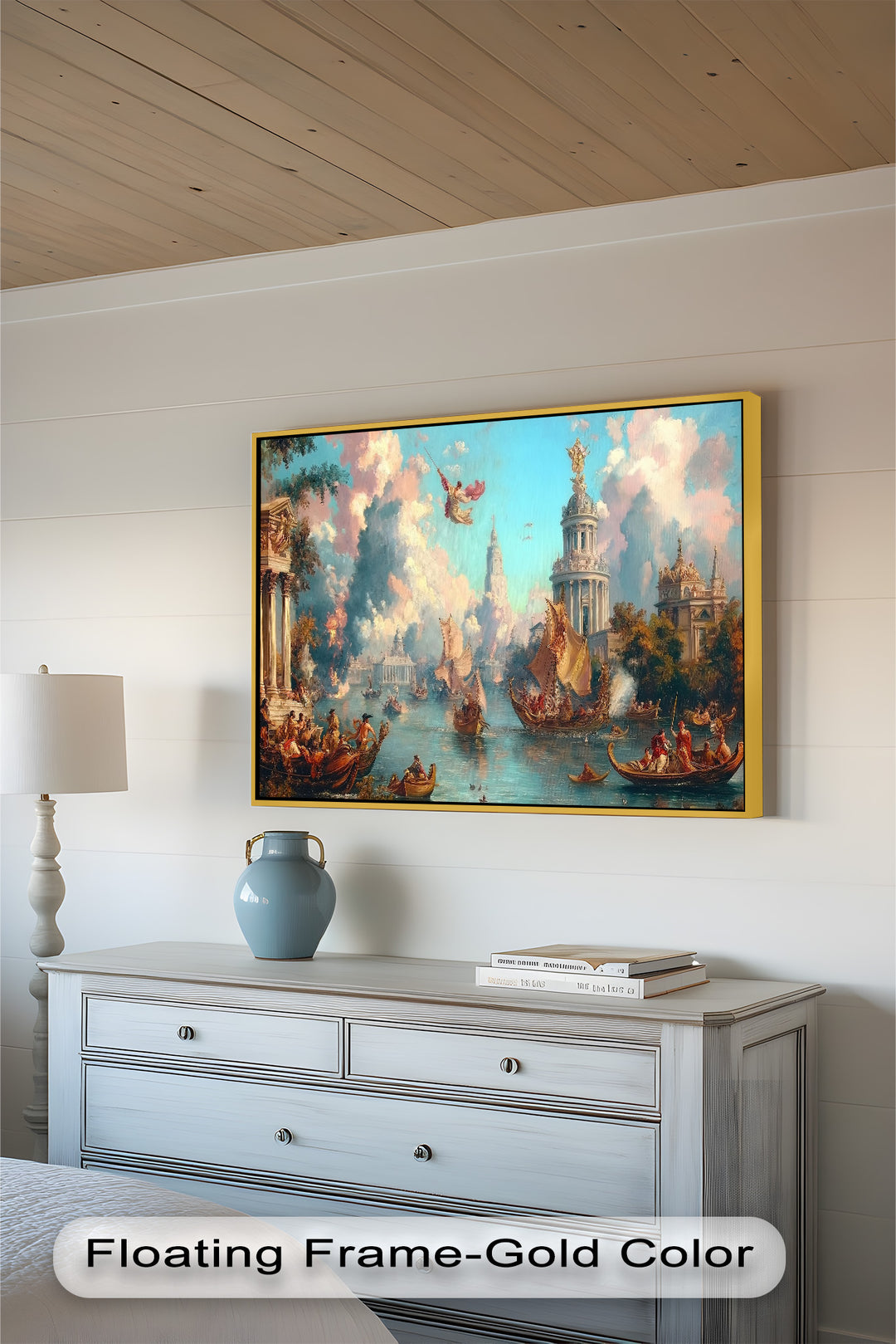 Barocke Flussparade – Grandioses venezianisches Fantasie-Ölgemälde