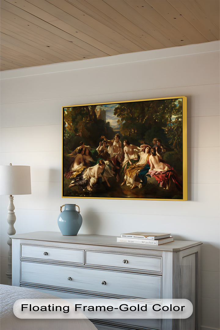 Twilight Reverie – Neoclassical Gathering of Maidens Oil Painting