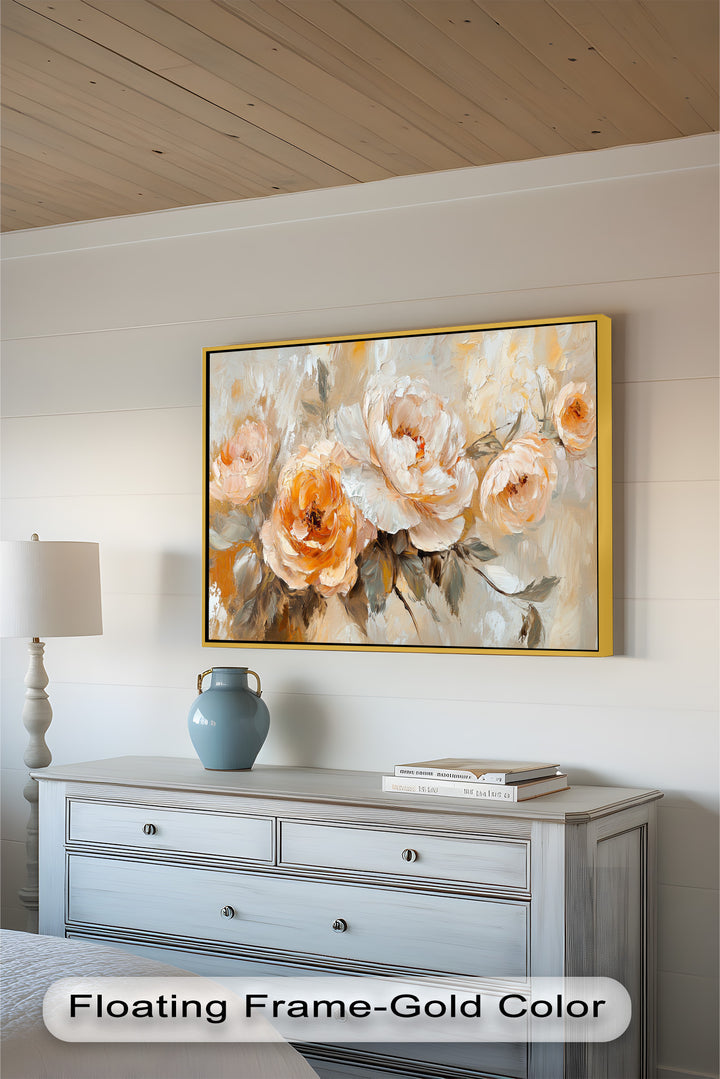 Romantic rose composition with rich brushstrokes and a vintage aesthetic.
