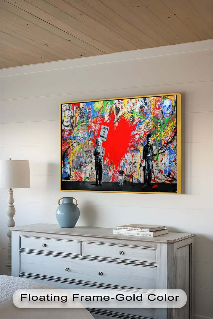 Love Is the Answer – Color Explosion Banksy Oil Painting