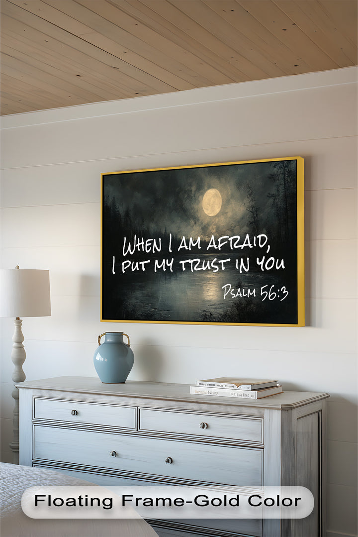 Psalm 56:3 – Trust in God Bible Verse Oil Painting