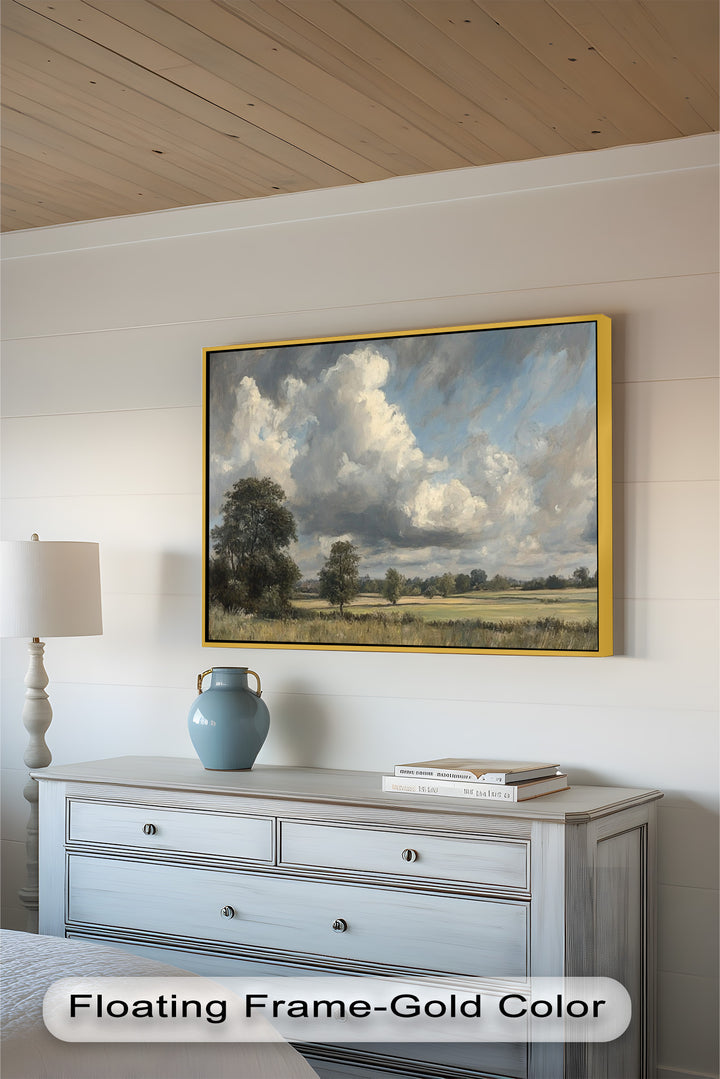 Stürmische ländliche Landschaft – Dramatischer Himmel Ölgemälde