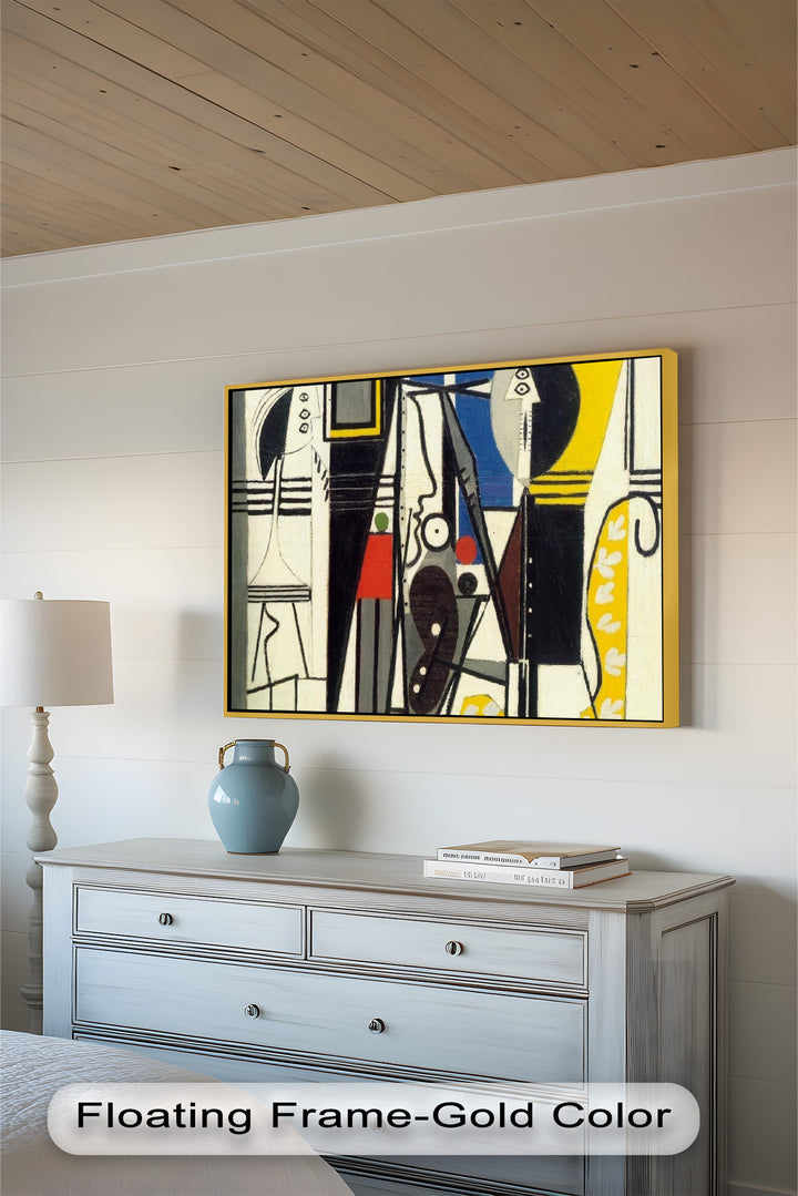 Abstract Figures and Forms by Le Corbusier-Geometric Oil Painting