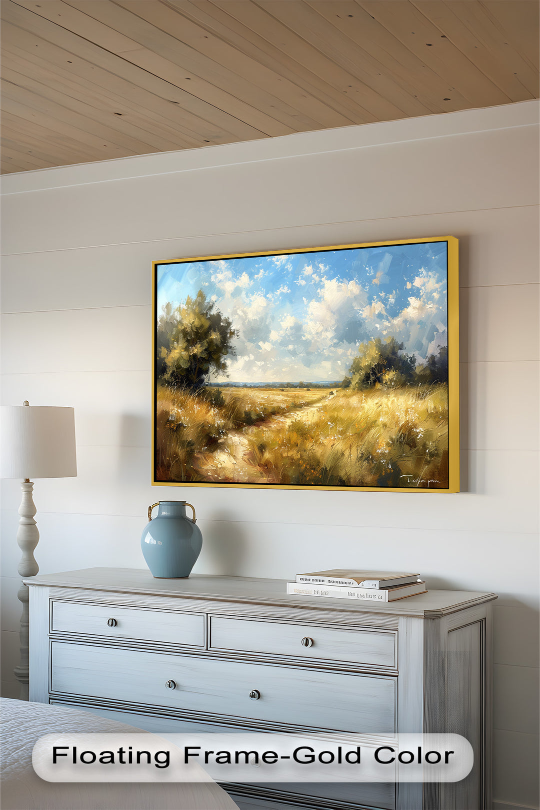 Nostalgic Landscape Framed Art – Nature Oil Painting