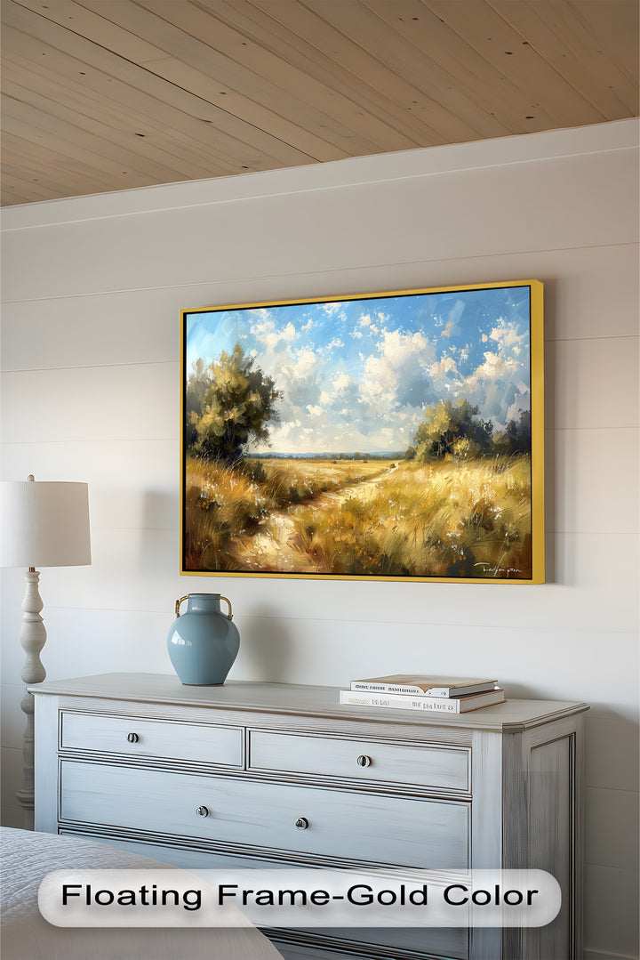 Nostalgic Landscape Framed Art – Nature Oil Painting