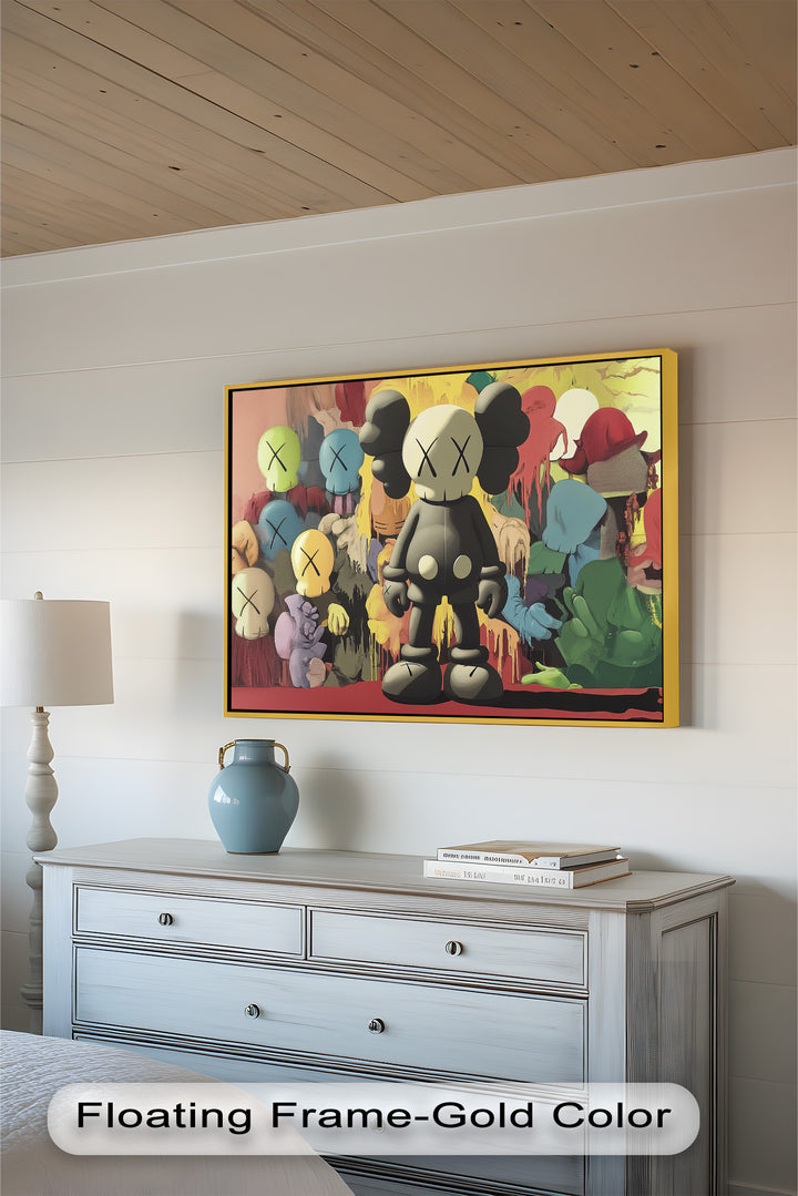 Zentrum des Chaos – KAWS Ölgemälde