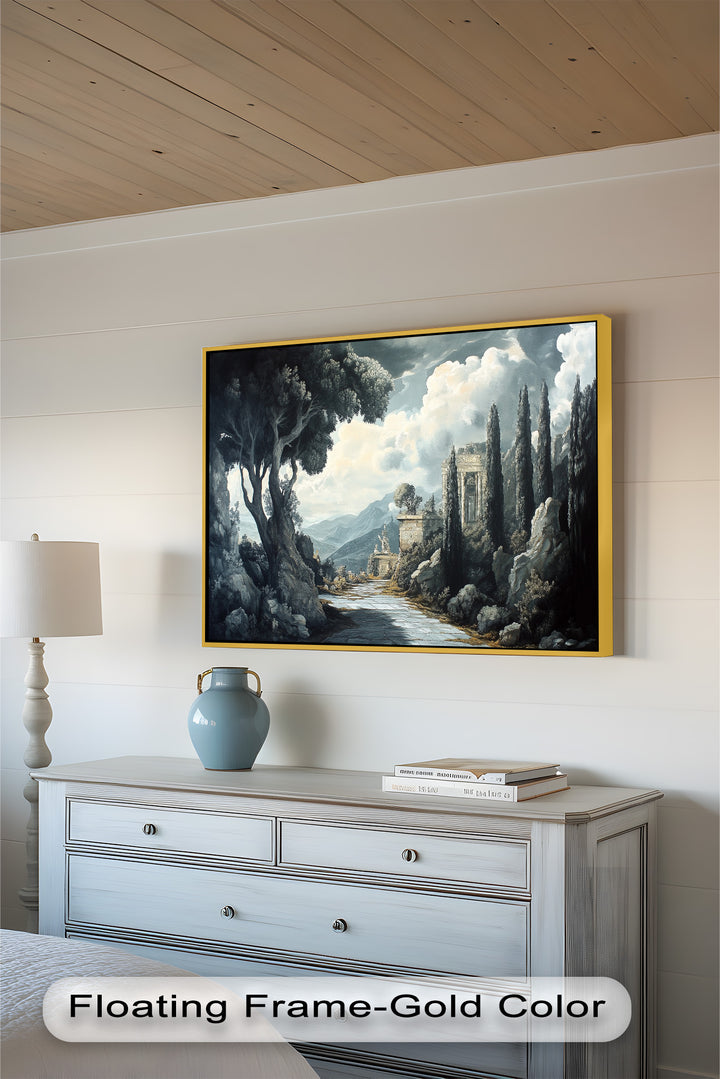 Ancient Pathway to the Temple – Dramatic Classical Landscape Oil Painting