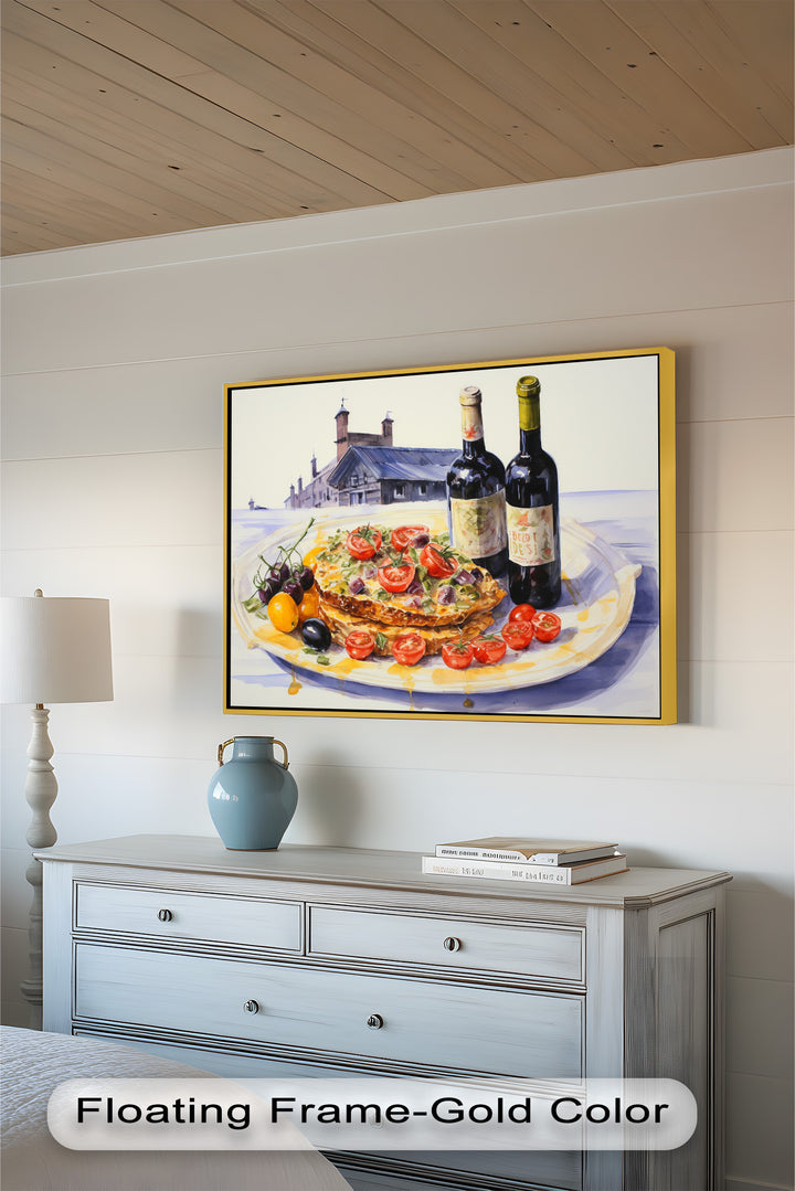 Tuscan Table – Rustic Lasagna and Wine Still Life Food Painting
