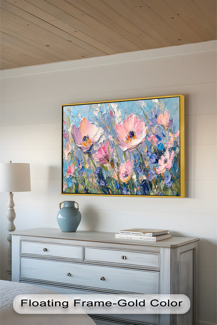 Pink and Violet Wildflower Bloom - Flower Oil Painting