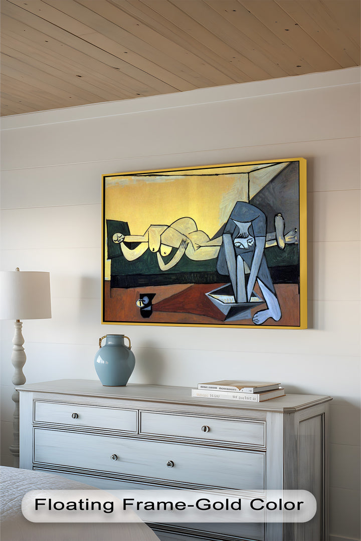 Picasso Frau mit Buch – Figuratives kubistisches Ölgemälde