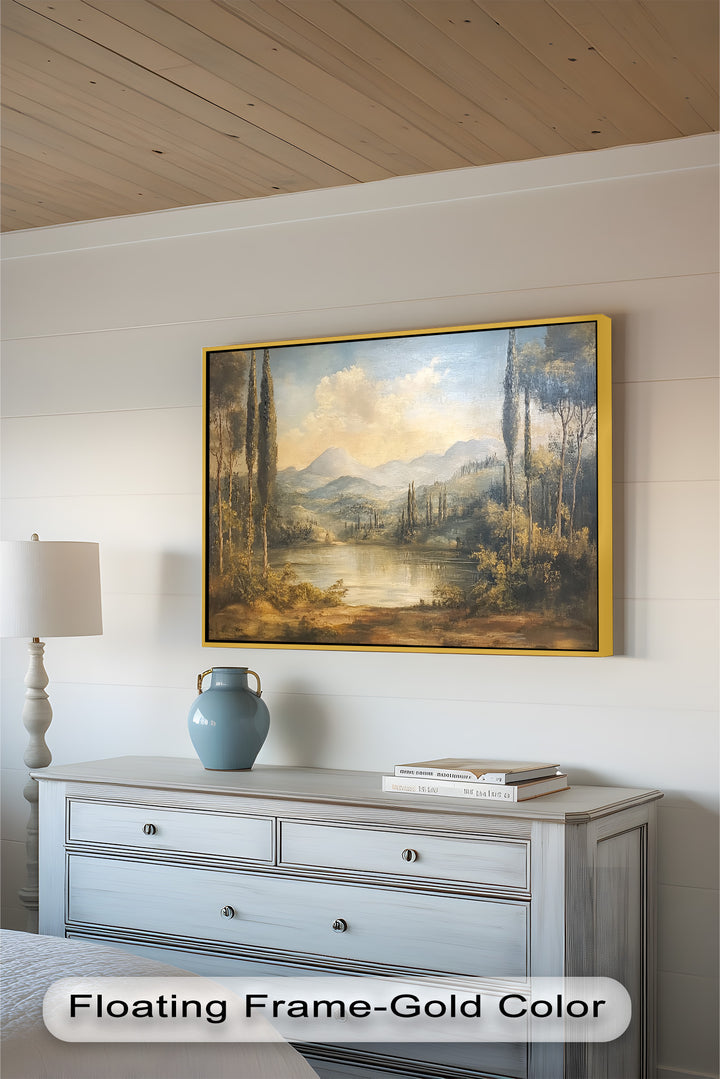 Lake Landscape Wall Art – Classic Nature Oil Painting