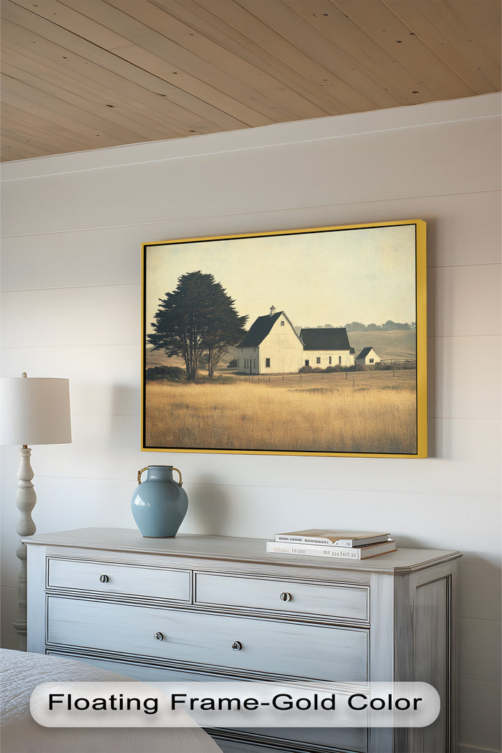 Golden Prairie Barn – Ölgemälde einer Bauernhauslandschaft