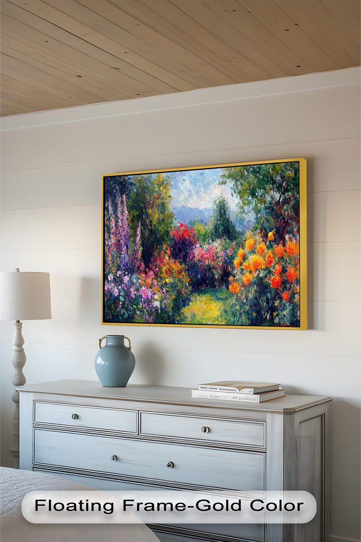 Sunlit Garden in Full Bloom – Impressionist Floral Oil Painting