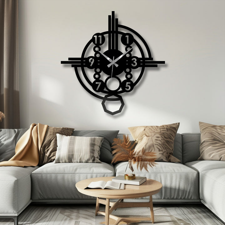 Subtle light and shadow accentuate the intricate details of the modern industrial gear style decoration wall art clock, casting gentle gradients on the wall behind it.