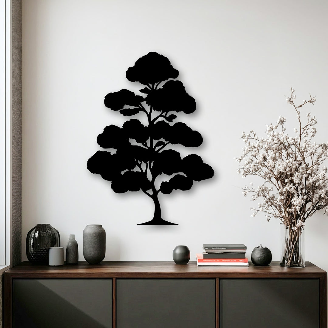 The visual rhythm of the Zen Bonsai Tree Metal Wall Art creates a calming decoration wall art display with its flowing silhouette.