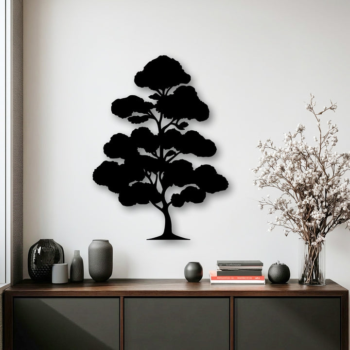 The visual rhythm of the Zen Bonsai Tree Metal Wall Art creates a calming decoration wall art display with its flowing silhouette.