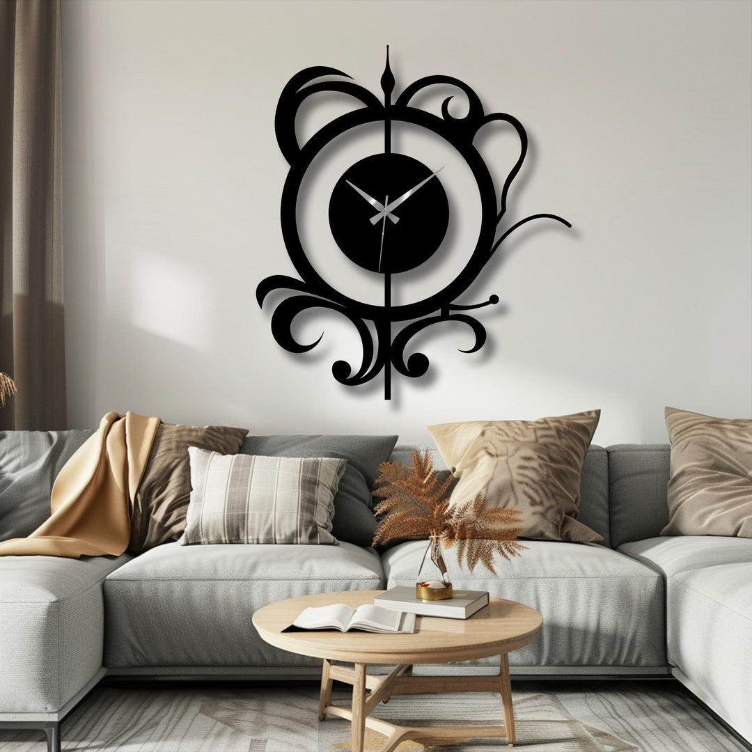 black metal decorative clock