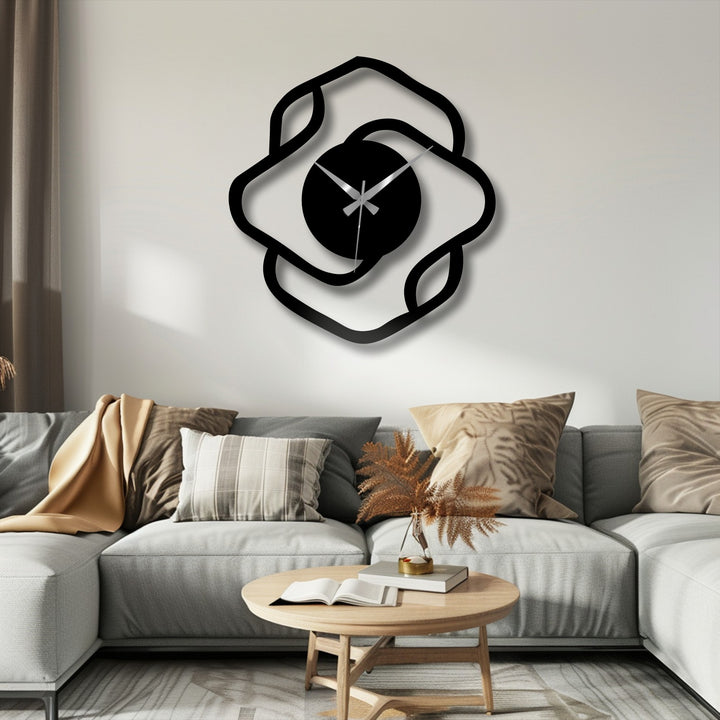 Illuminated by the brightest area, the modern decoration wall art highlights the organic, abstract shape of this metal wall clock, creating a stylish timepiece.