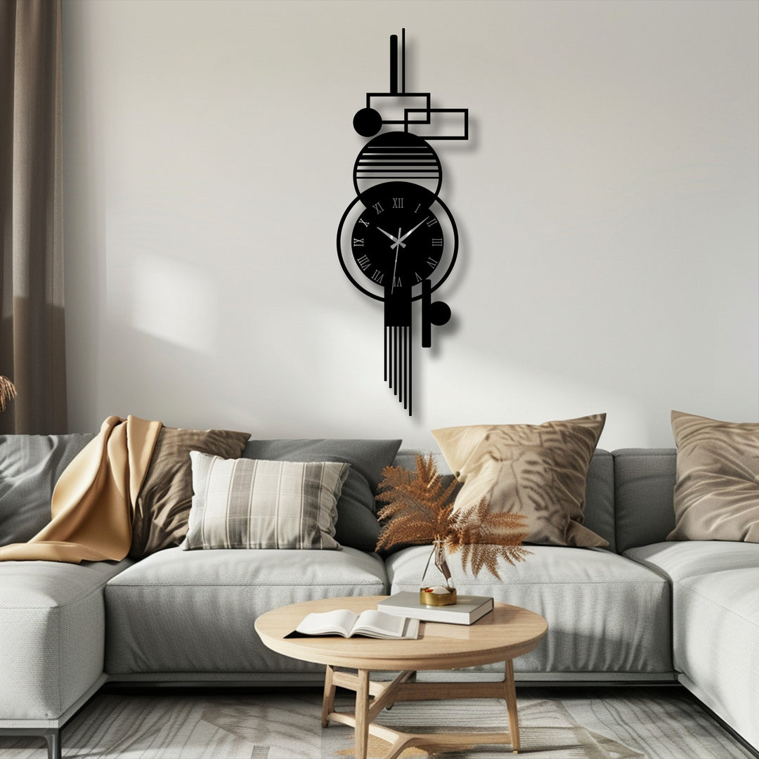 abstract metal wall decor clock
