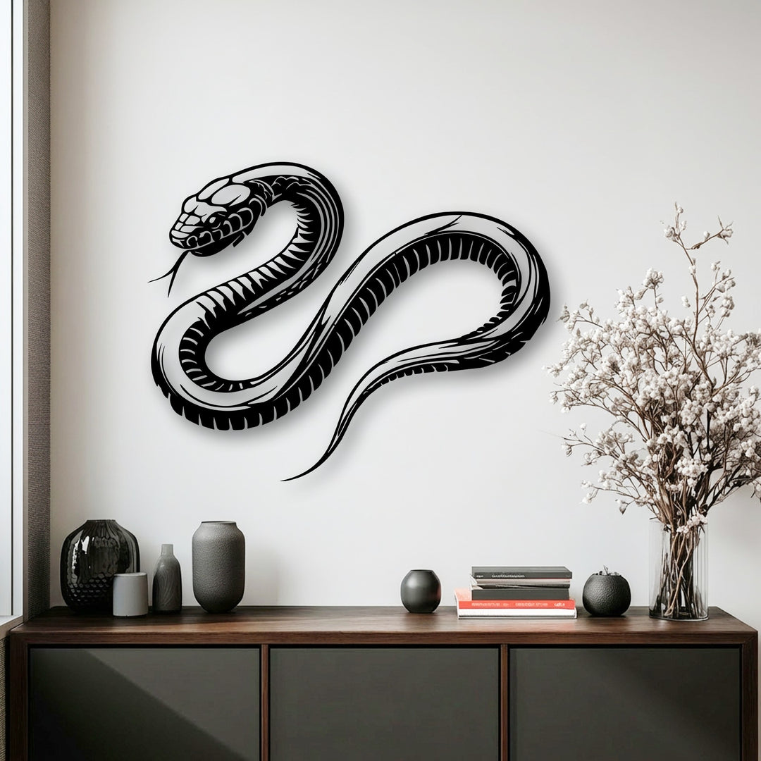 Venom Curve – Snake Silhouette Metal Wall Art