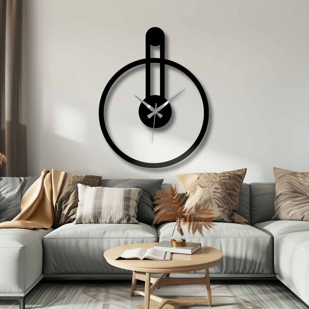 Highlighting the layering effect, this minimalist round metal wall clock creates a modern aesthetic as unique metal artwork for home decoration with its bold vertical accent.