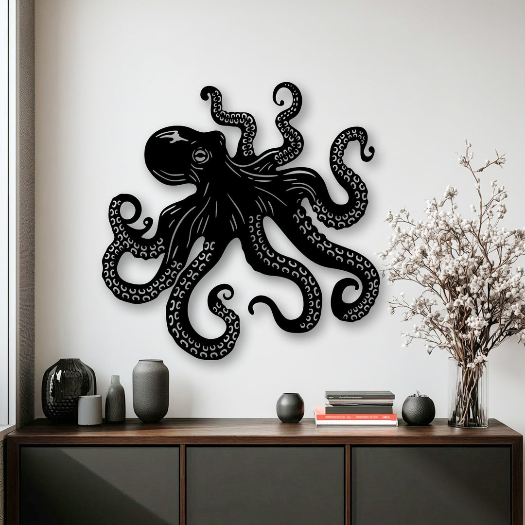 Octopus Tentacles Metal Wall Art – Nautical Ocean Decor