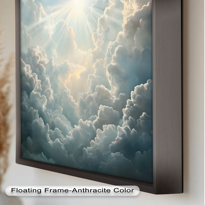 Sonne scheint durch Wolken – Ölgemälde „Strahlender Himmel“