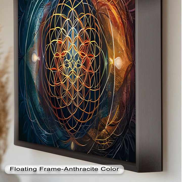 Spiritual Wall Art-Sacred Geometry Flower of Life Oil Painting