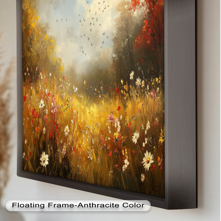 Flowers and Stream – Vibrant Autumn Oil Painting