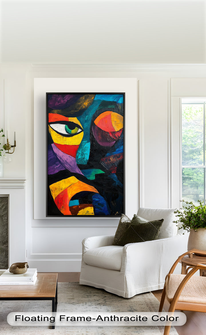 Abstract Eye Expression – Fauvism Oil Painting