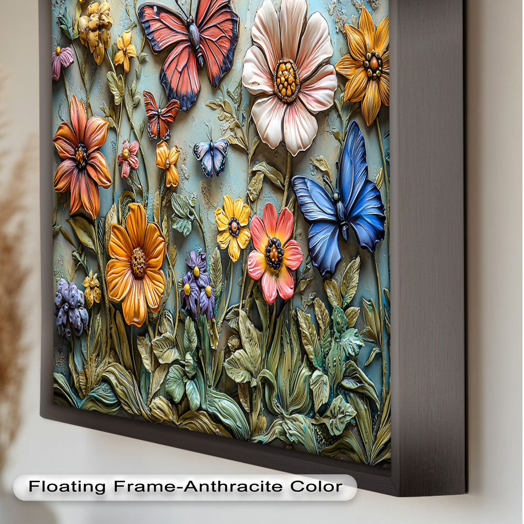 Vibrant Butterfly Flower – Textured Floral Oil Painting