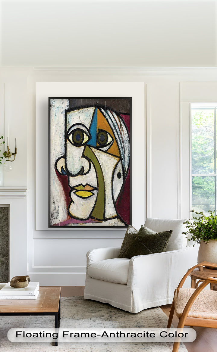 Bold Gaze – Geometric Abstract Portrait Picasso Oil Painting
