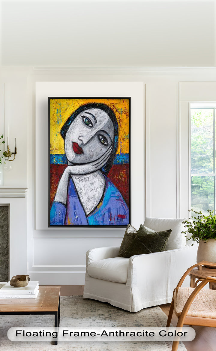 Quiet Reflection – Textured Modern Portrait Picasso Oil Painting