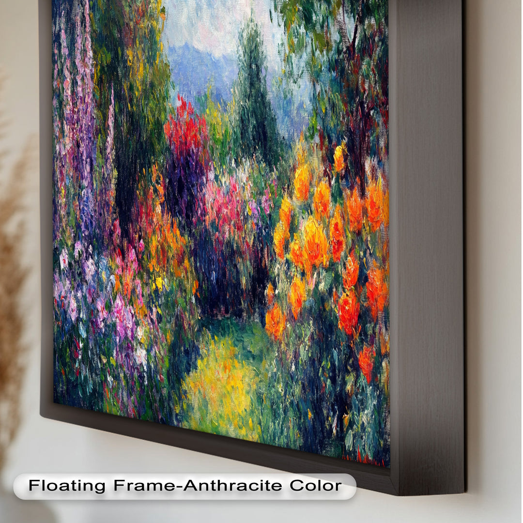 Sunlit Garden in Full Bloom – Impressionist Floral Oil Painting