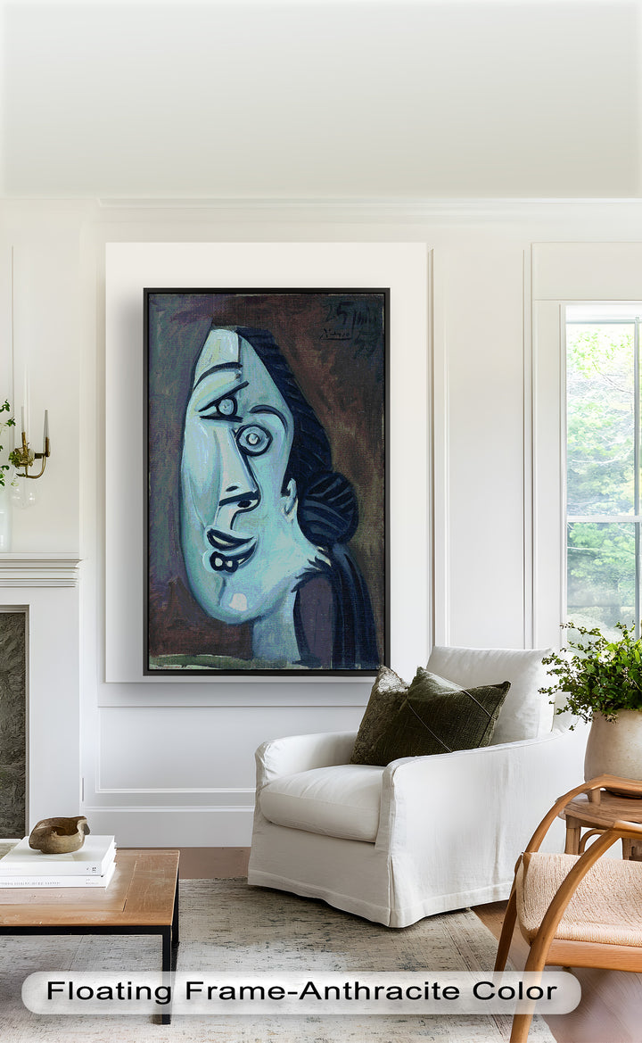 Twilight Reflections – Blue Cubist Woman Picasso Oil Painting