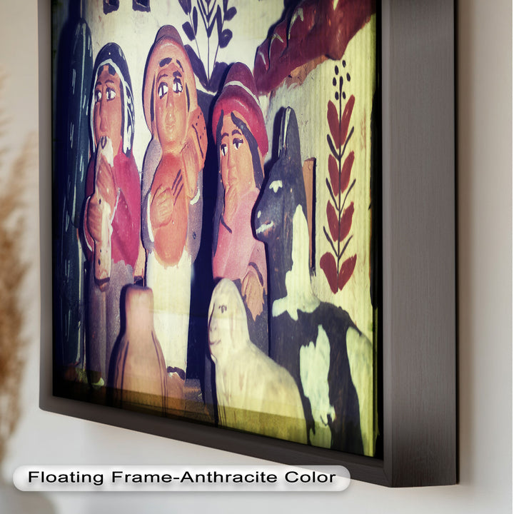 Village Harmony – Folk Clay Figures with Rustic Charm Oil Painting
