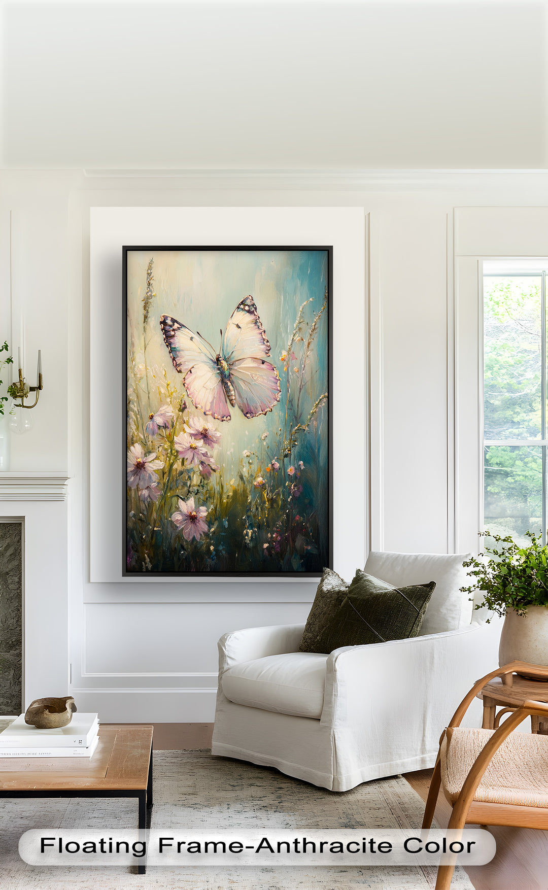 Butterfly Among Wildflowers – Animal Oil Painting